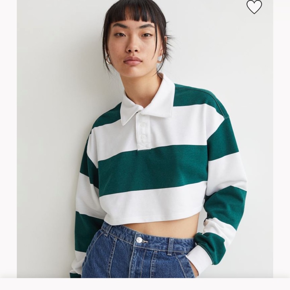 H&M cropped rugby shirt